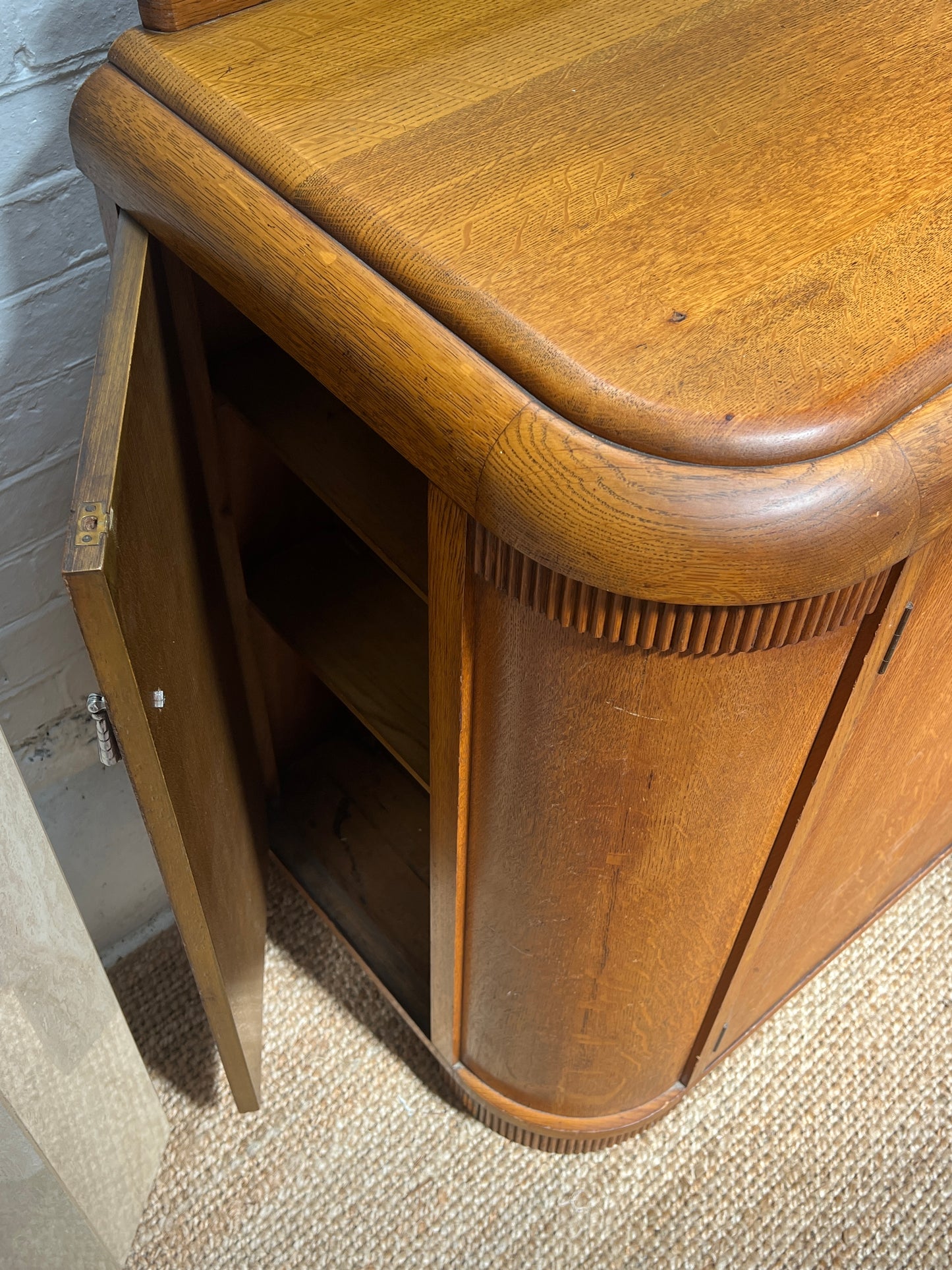 ENGLISH ART DECO OAK SIDEBOARD