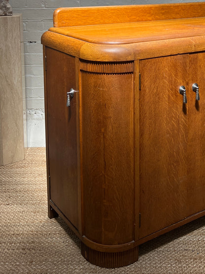 ENGLISH ART DECO OAK SIDEBOARD