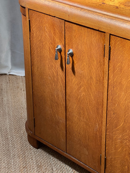 ENGLISH ART DECO OAK SIDEBOARD