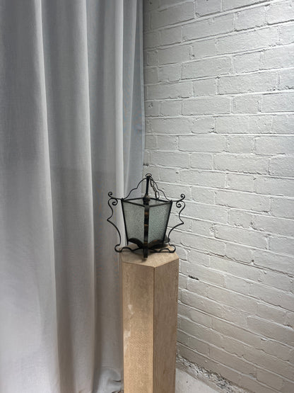 GLASS WROUGHT IRON LANTERN