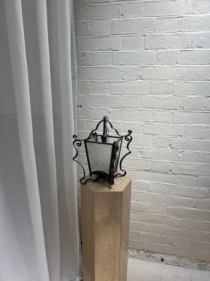 GLASS WROUGHT IRON LANTERN