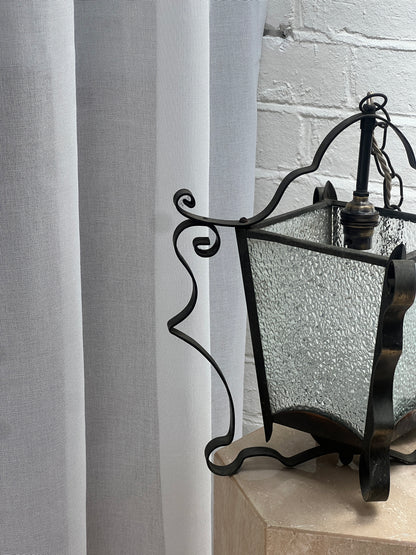 GLASS WROUGHT IRON LANTERN