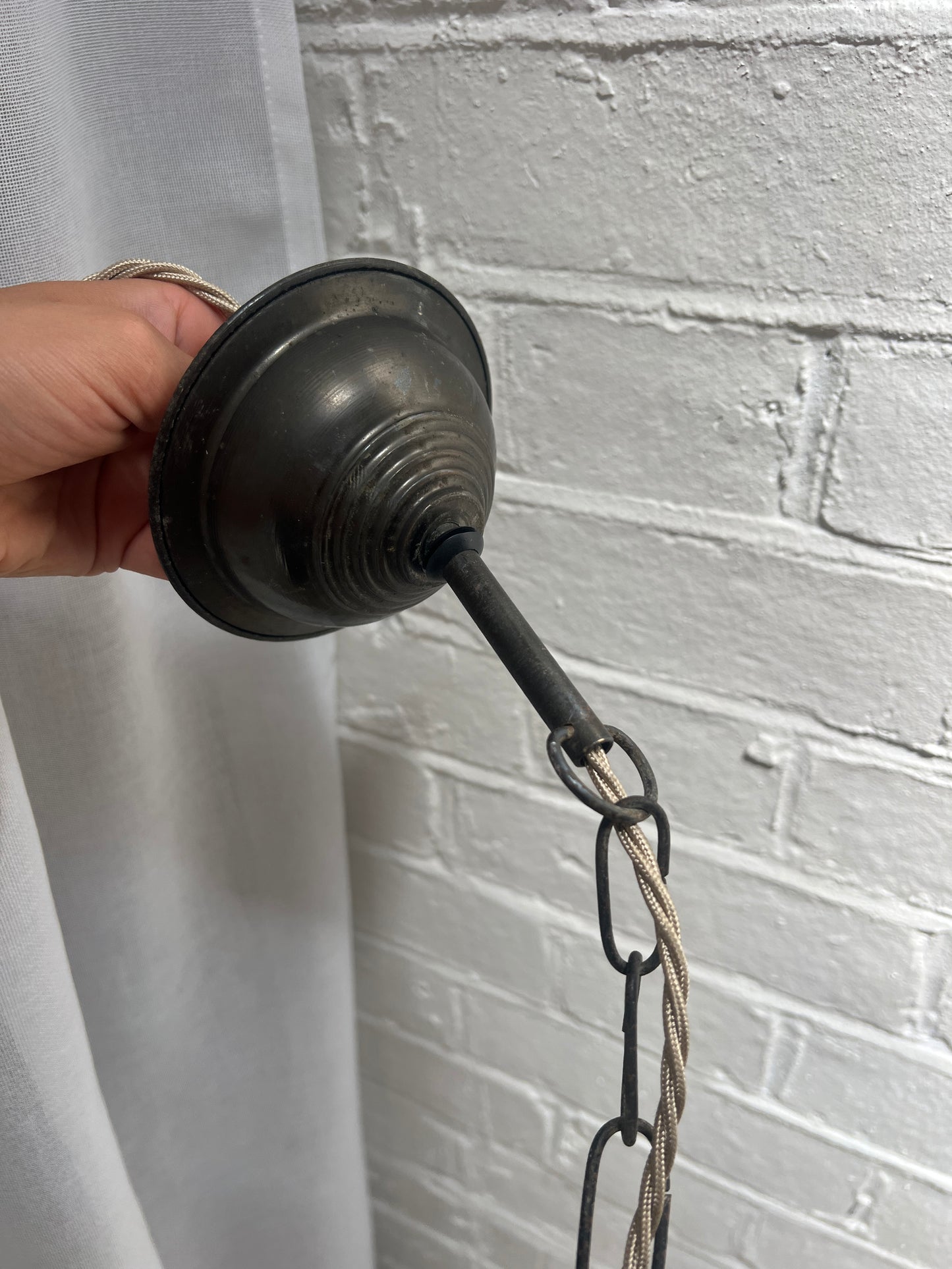 GLASS WROUGHT IRON LANTERN