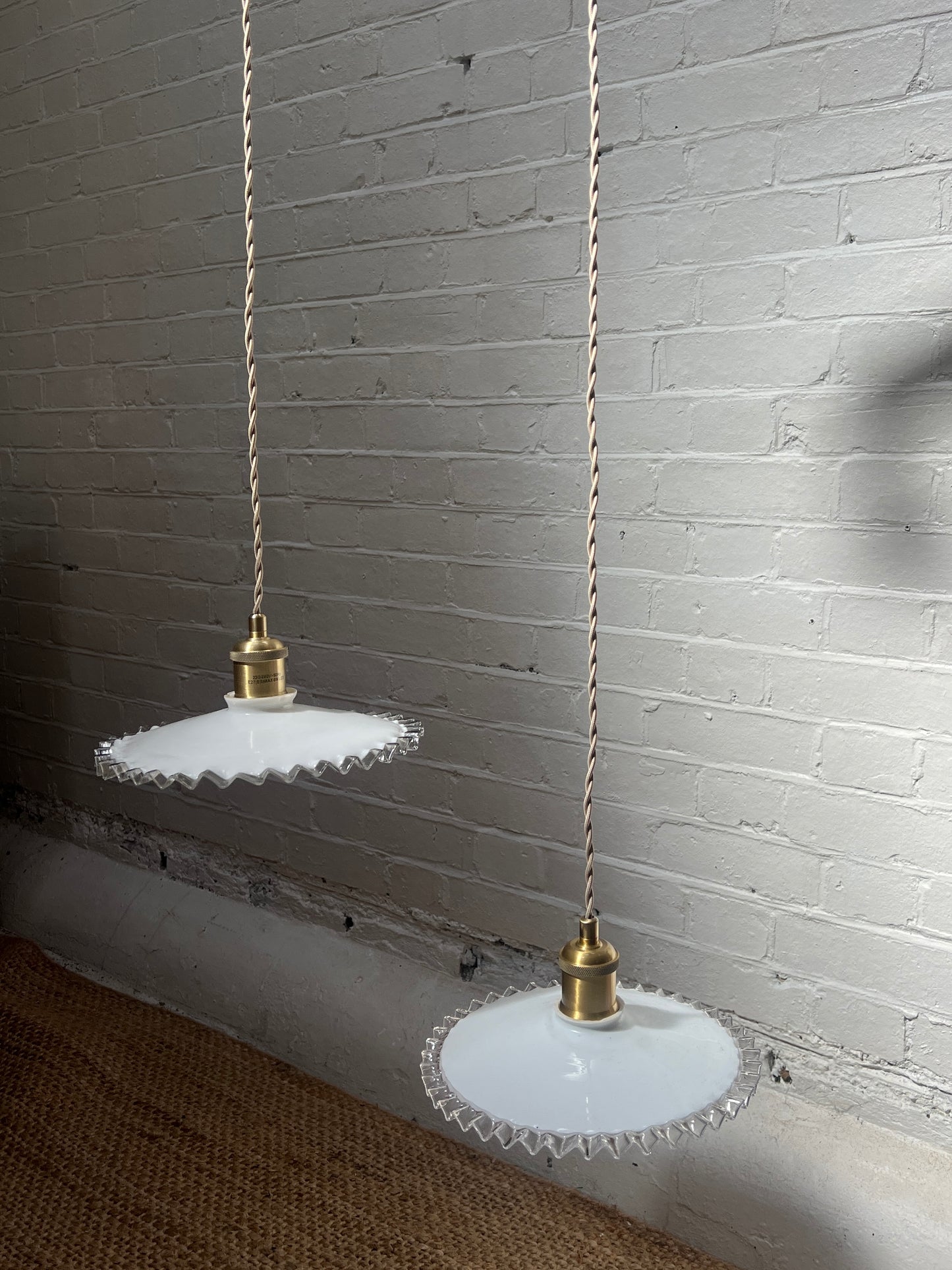 PAIR OF VINTAGE FRENCH FRILLED COOLIE PENDANTS