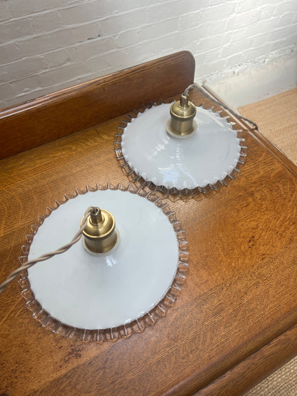 PAIR OF VINTAGE FRENCH FRILLED COOLIE PENDANTS