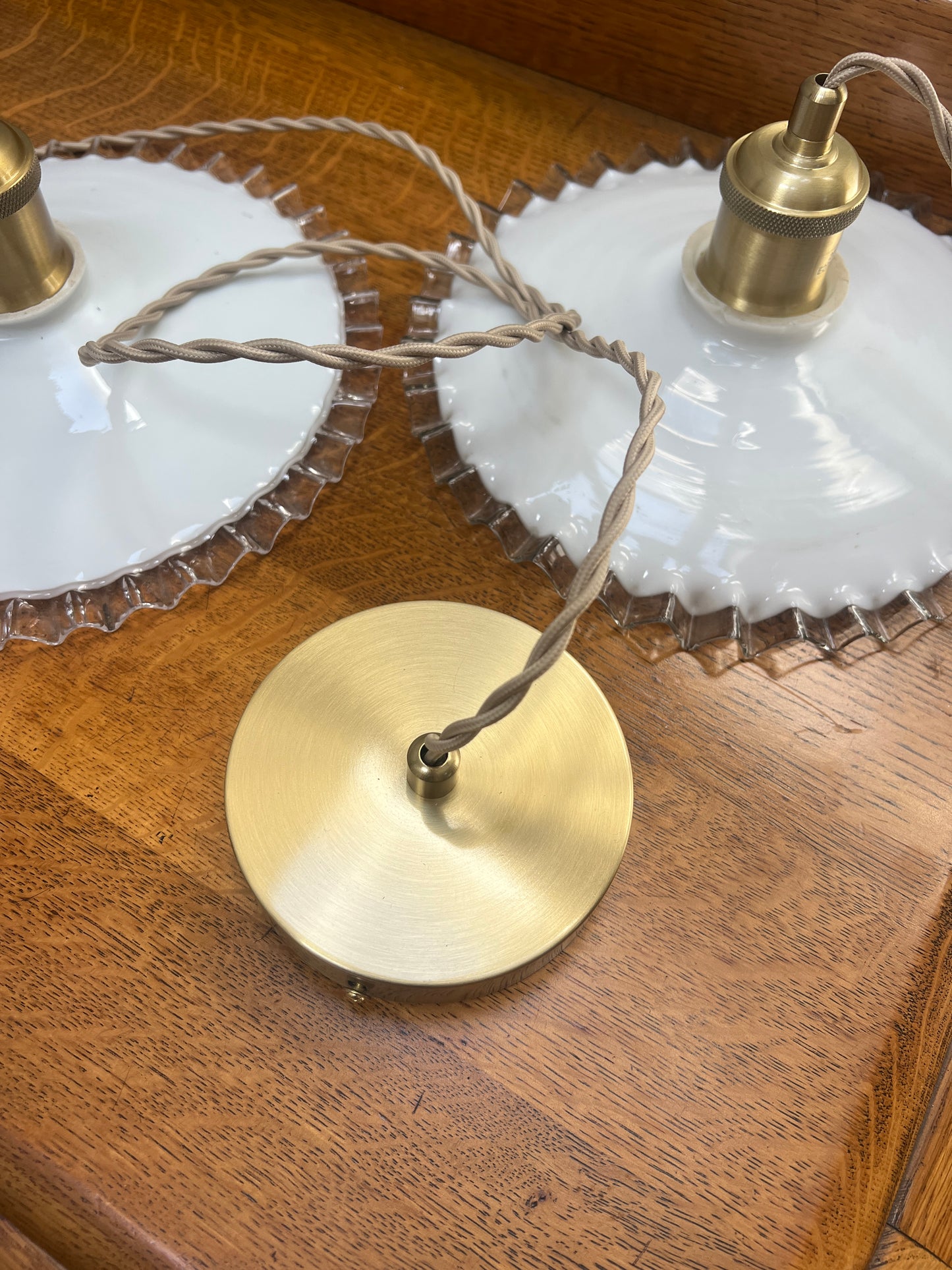 PAIR OF VINTAGE FRENCH FRILLED COOLIE PENDANTS