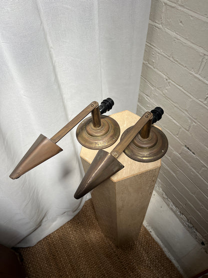 PAIR OF TRIANGLE WALL LIGHTS