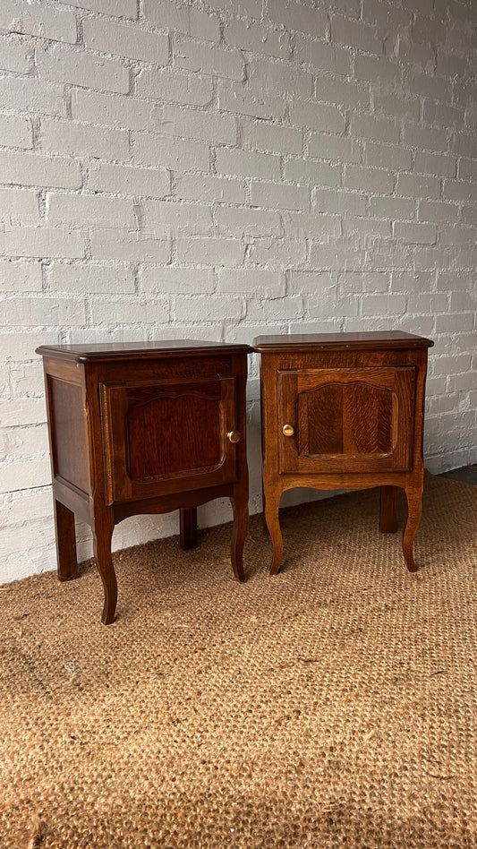 PAIR OF WOODEN BEDSIDE TABLES