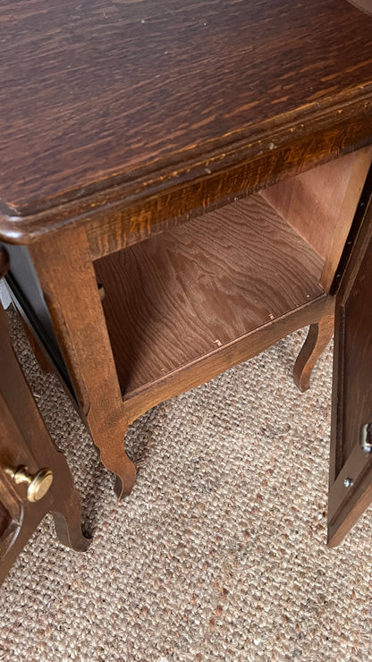 PAIR OF WOODEN BEDSIDE TABLES
