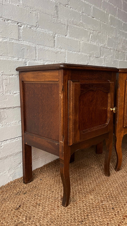 PAIR OF WOODEN BEDSIDE TABLES