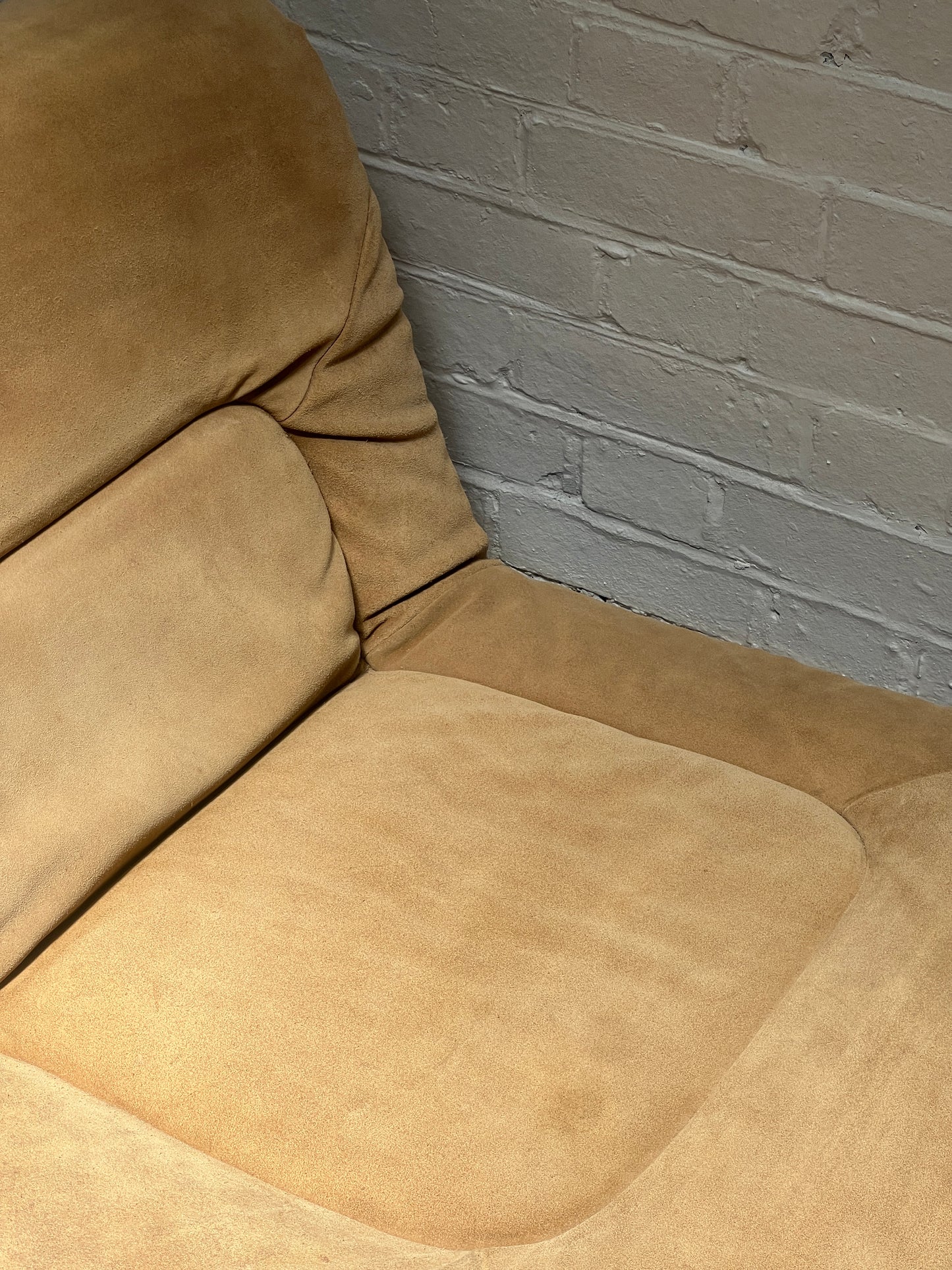 70S CREAM SUEDE MODULAR LOUNGE CHAIR – ONE