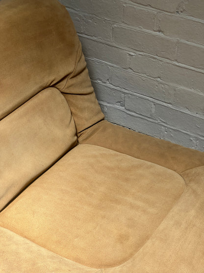70S CREAM SUEDE MODULAR LOUNGE CHAIR – ONE