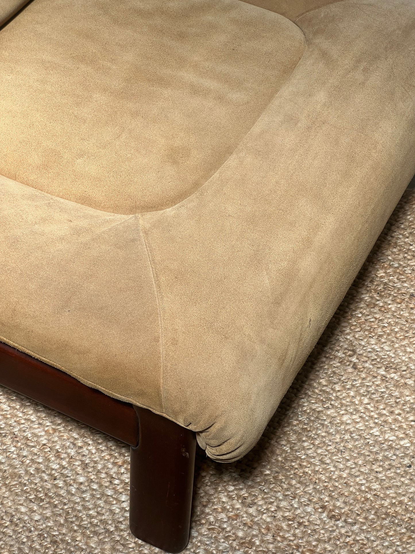 70S CREAM SUEDE MODULAR LOUNGE CHAIR – ONE