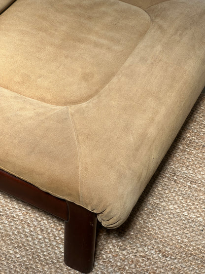 70S CREAM SUEDE MODULAR LOUNGE CHAIR – ONE