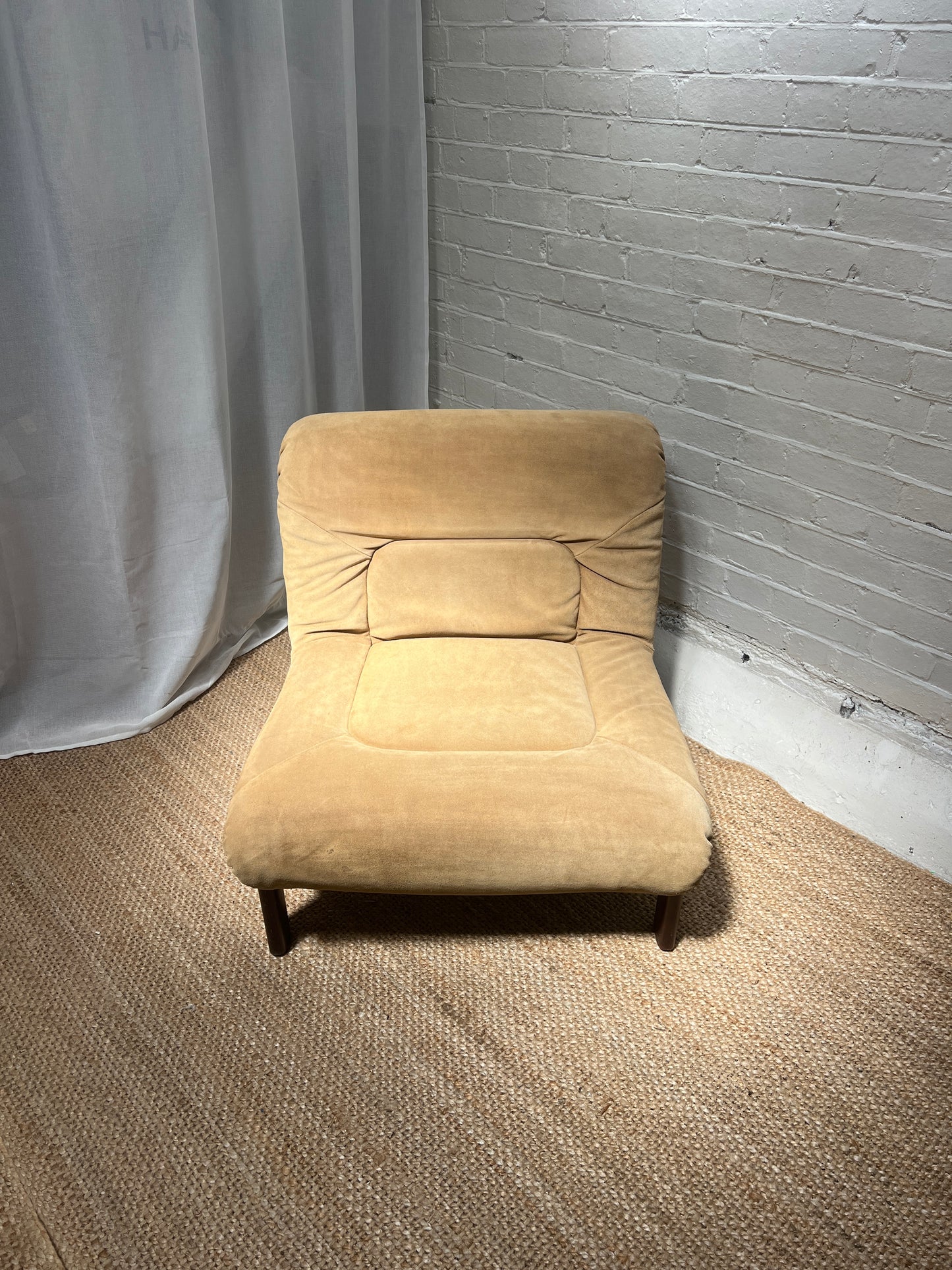 70S CREAM SUEDE MODULAR LOUNGE CHAIR – ONE