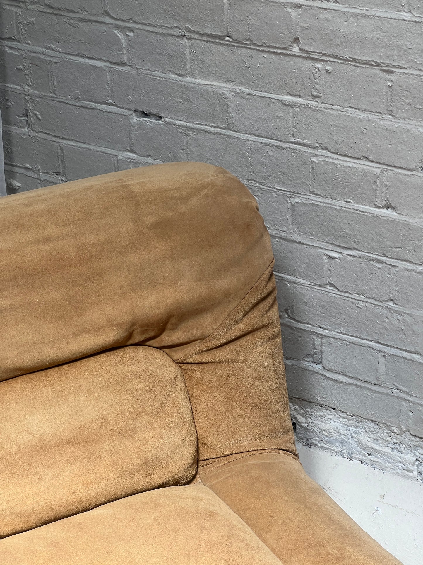 70S CREAM SUEDE MODULAR LOUNGE CHAIR – TWO