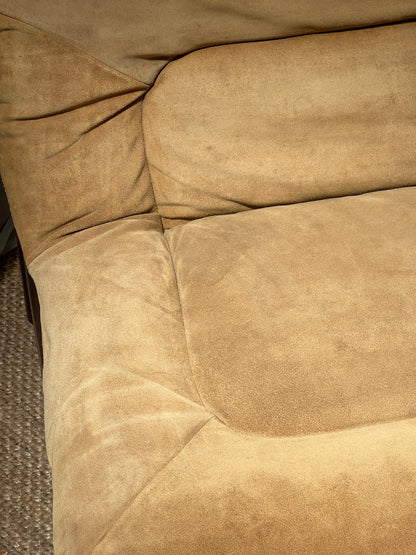 70S CREAM SUEDE MODULAR LOUNGE CHAIR – TWO