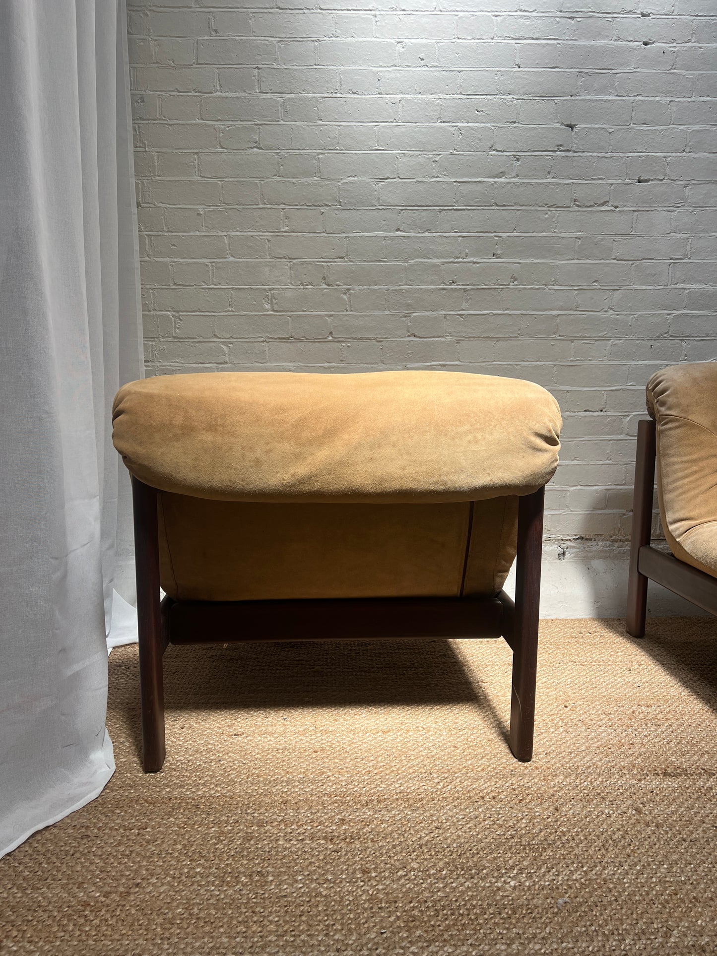70S CREAM SUEDE MODULAR LOUNGE CHAIR – TWO