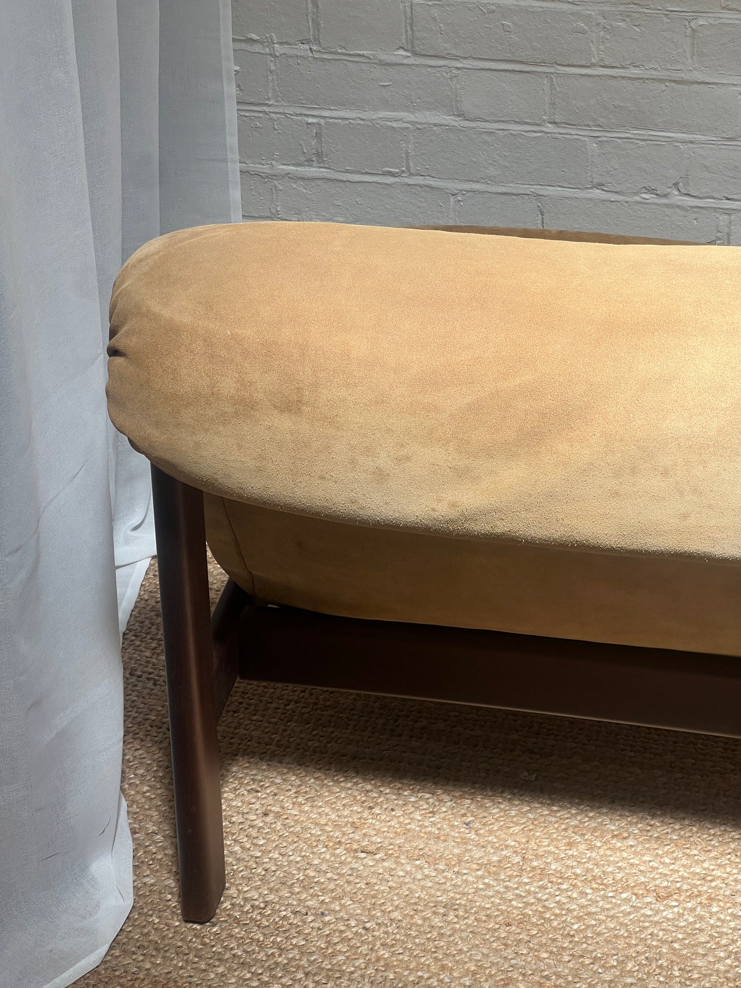70S CREAM SUEDE MODULAR LOUNGE CHAIR – TWO