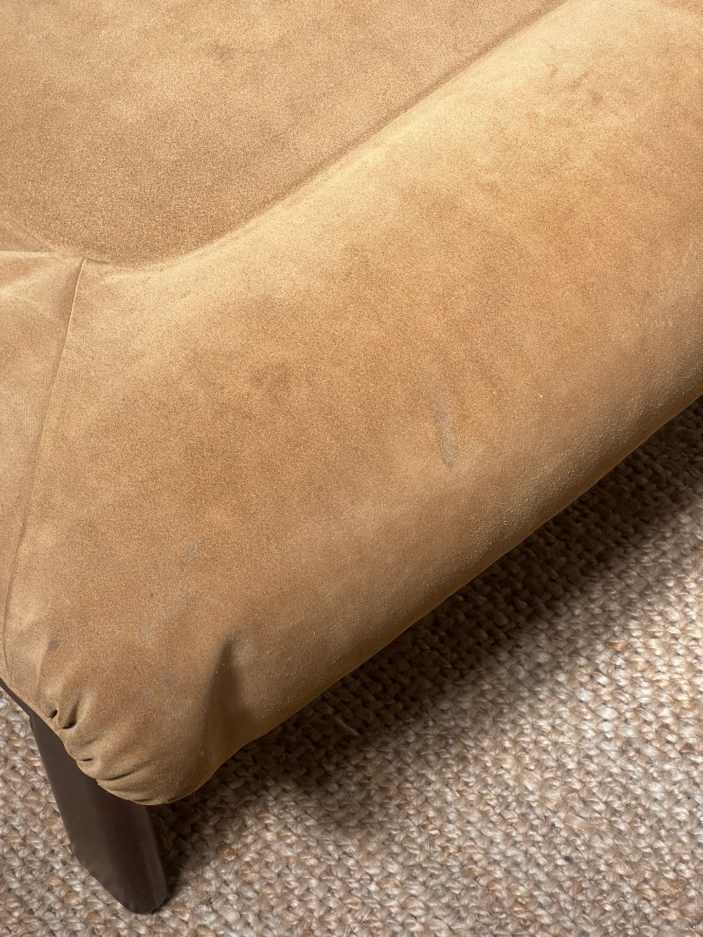 70S CREAM SUEDE MODULAR LOUNGE CHAIR – TWO