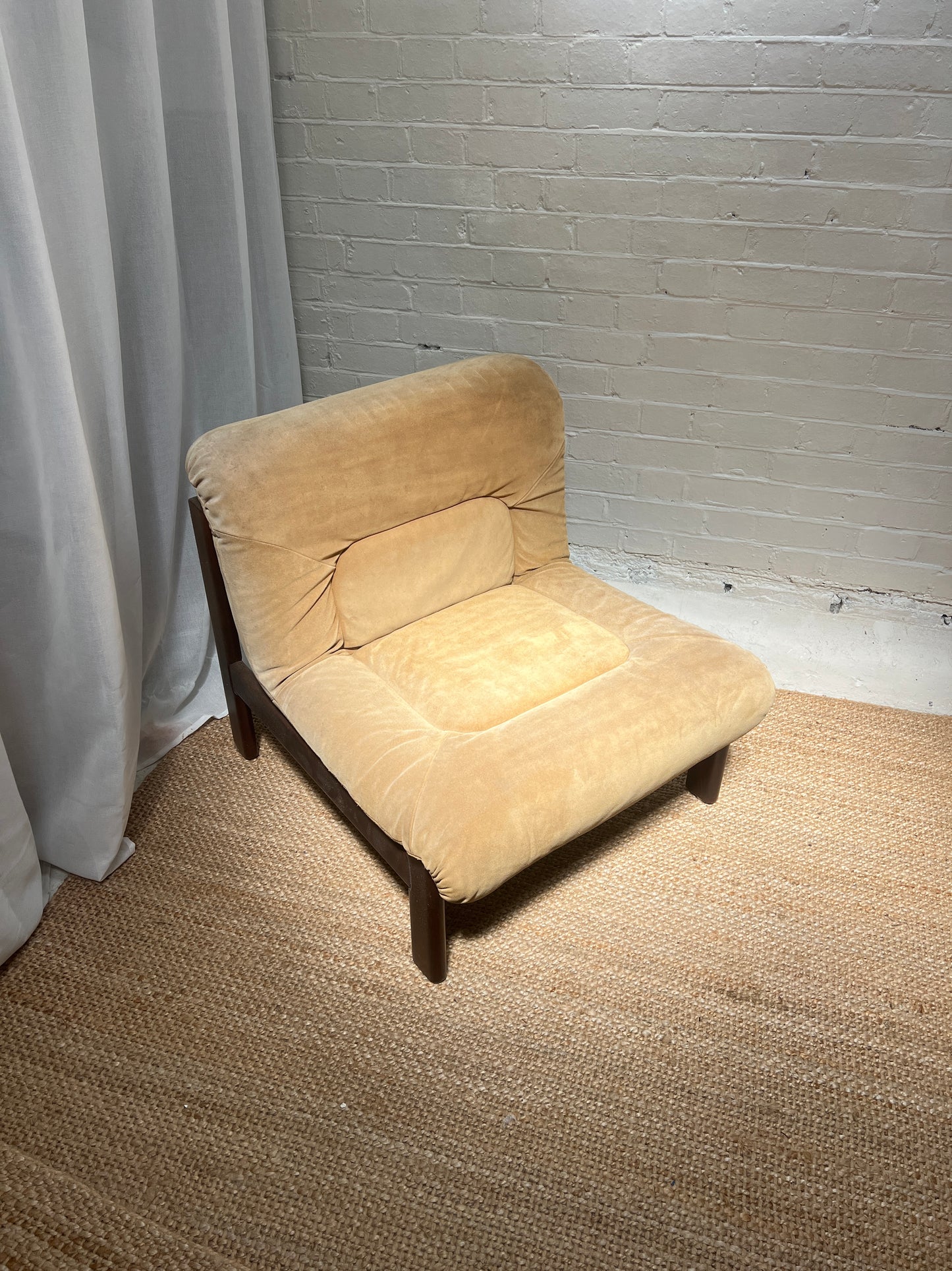 70S CREAM SUEDE MODULAR LOUNGE CHAIR – THREE