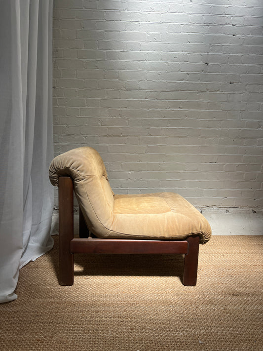 70S CREAM SUEDE MODULAR LOUNGE CHAIR – THREE