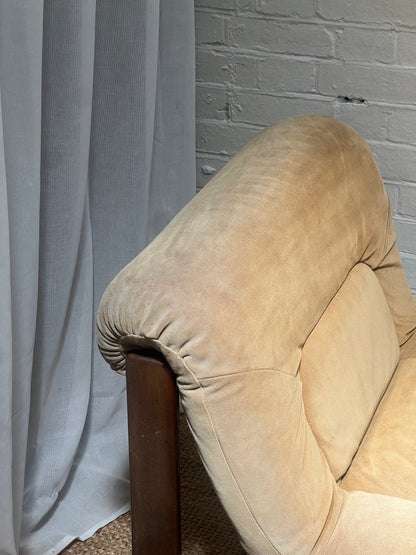 70S CREAM SUEDE MODULAR LOUNGE CHAIR – THREE