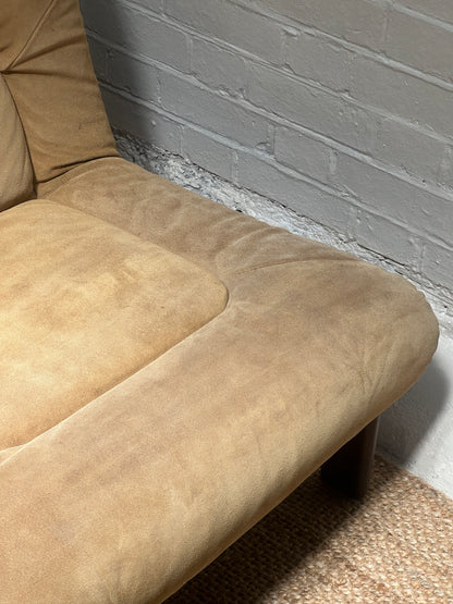 70S CREAM SUEDE MODULAR LOUNGE CHAIR – THREE