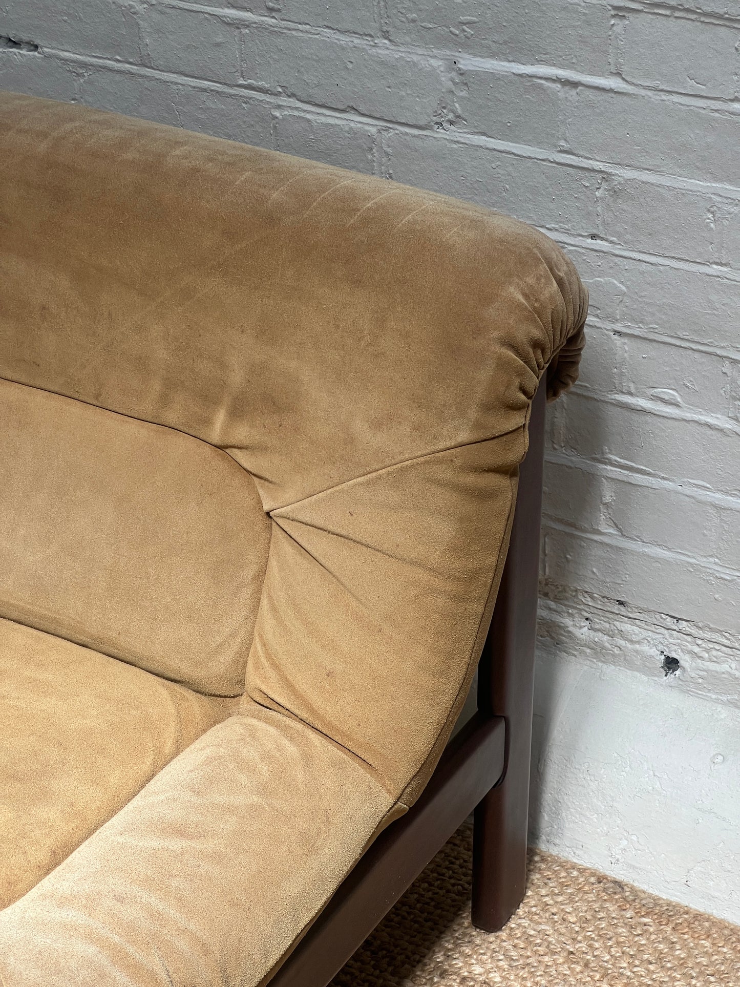 70S CREAM SUEDE MODULAR LOUNGE CHAIR – THREE