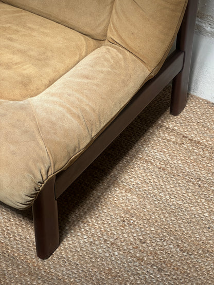 70S CREAM SUEDE MODULAR LOUNGE CHAIR – THREE