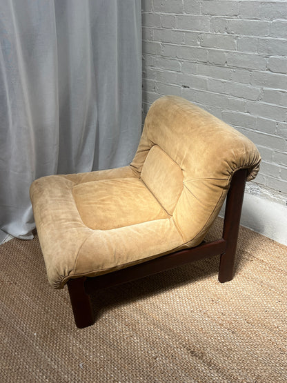 70S CREAM SUEDE MODULAR LOUNGE CHAIR – THREE