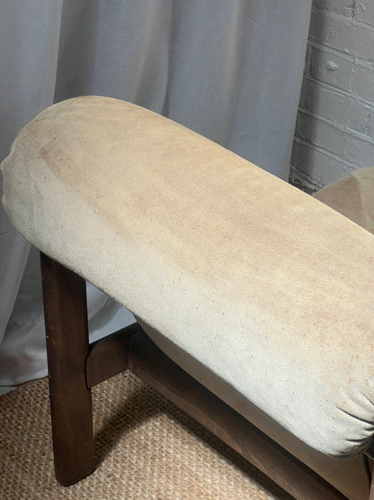 70S CREAM SUEDE MODULAR LOUNGE CHAIR – THREE