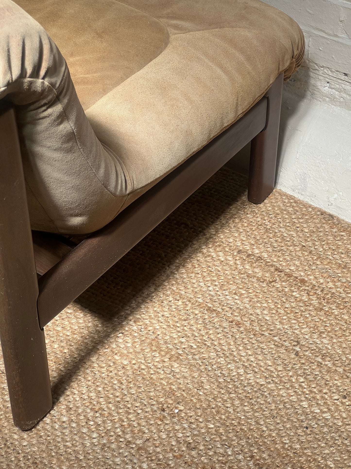70S CREAM SUEDE MODULAR LOUNGE CHAIR – THREE