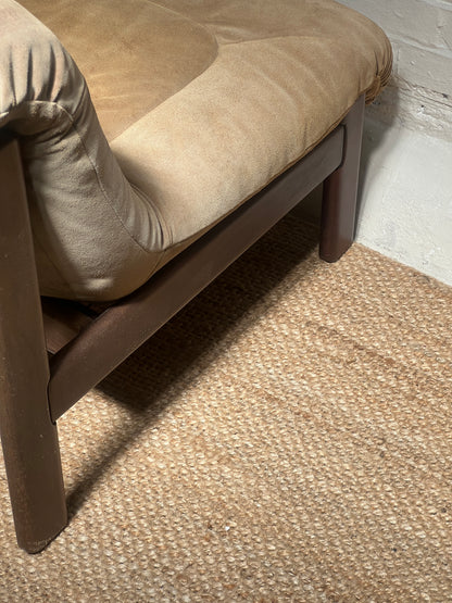 70S CREAM SUEDE MODULAR LOUNGE CHAIR – THREE