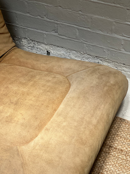 70S CREAM SUEDE MODULAR LOUNGE CHAIR – FOUR