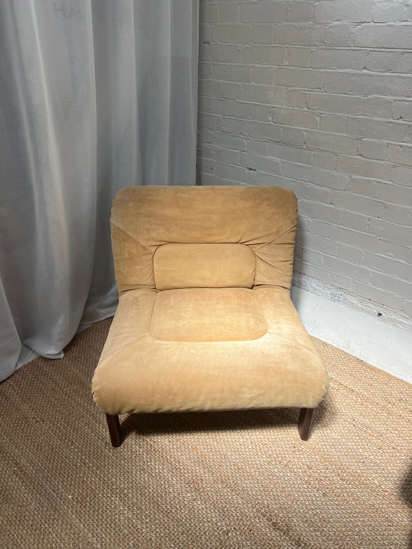 70S CREAM SUEDE MODULAR LOUNGE CHAIR – FOUR