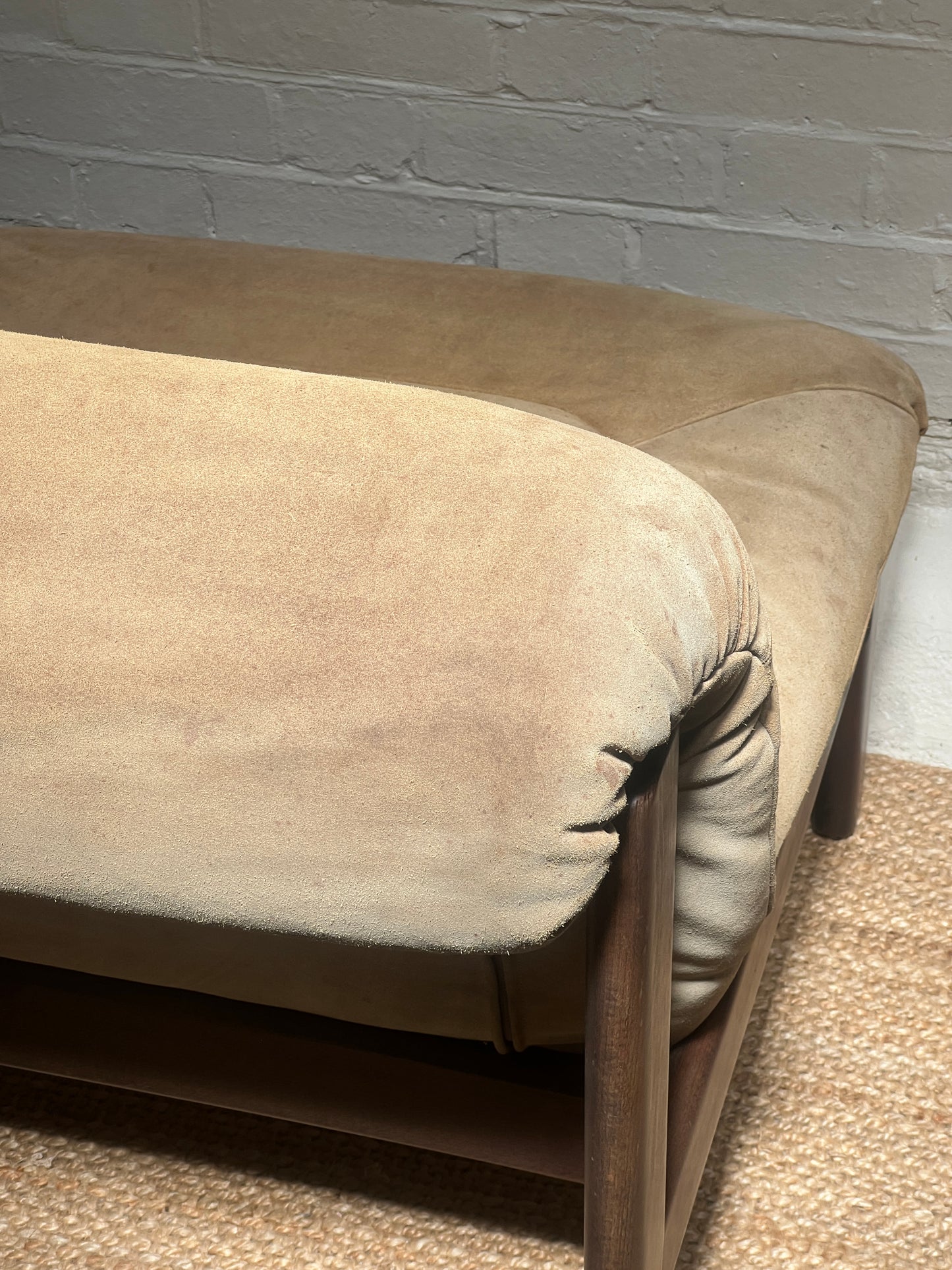 70S CREAM SUEDE MODULAR LOUNGE CHAIR – FOUR