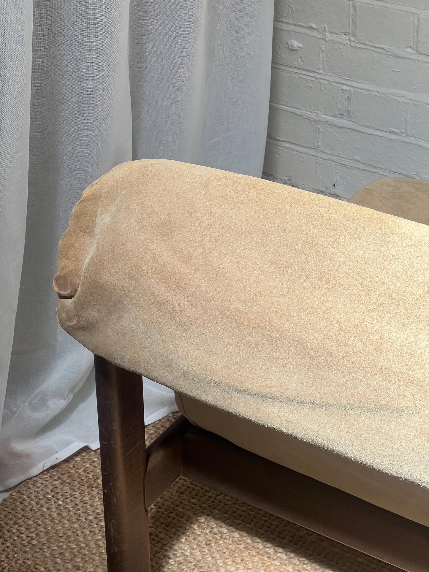 70S CREAM SUEDE MODULAR LOUNGE CHAIR – FOUR