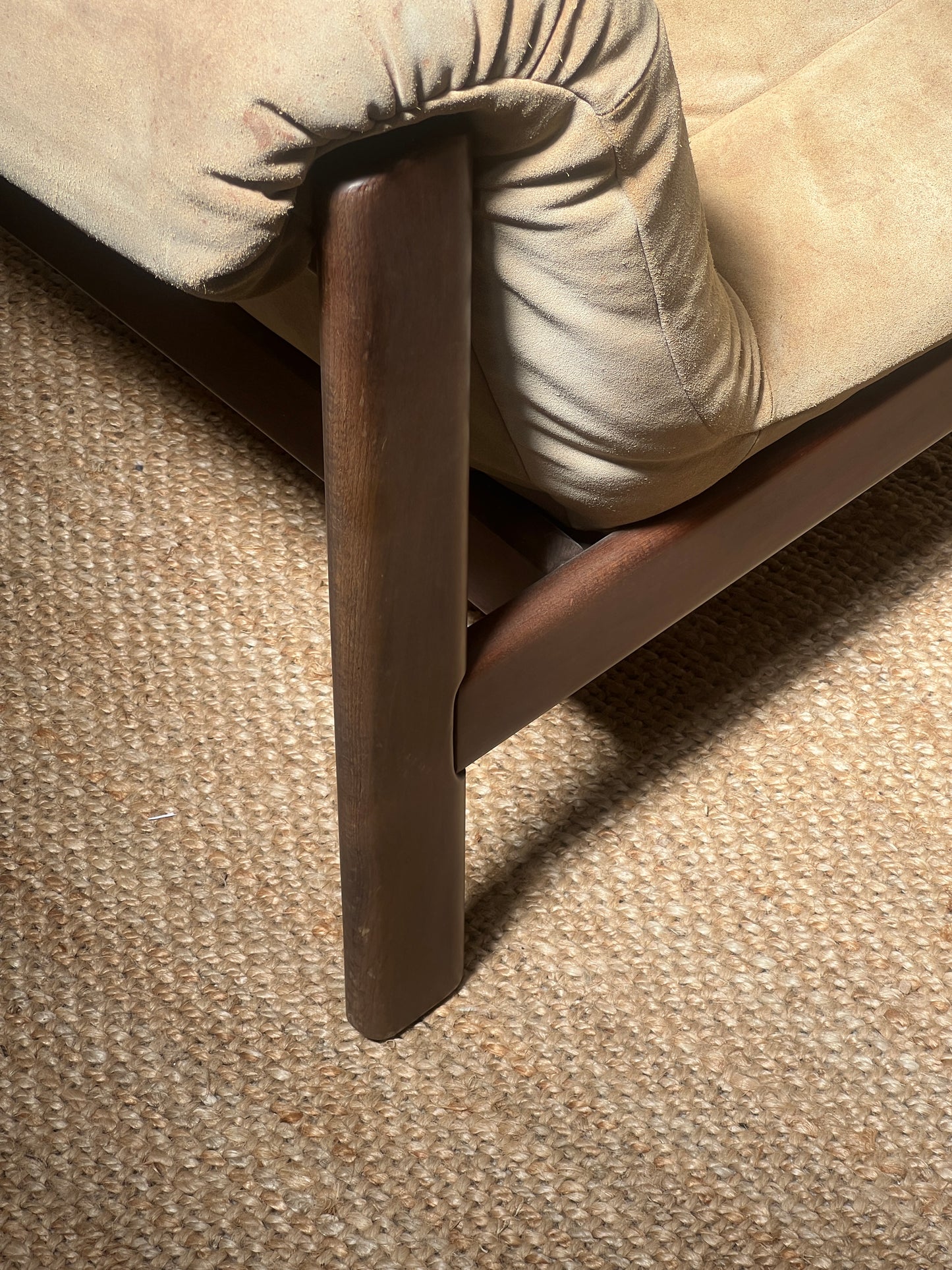 70S CREAM SUEDE MODULAR LOUNGE CHAIR – FOUR