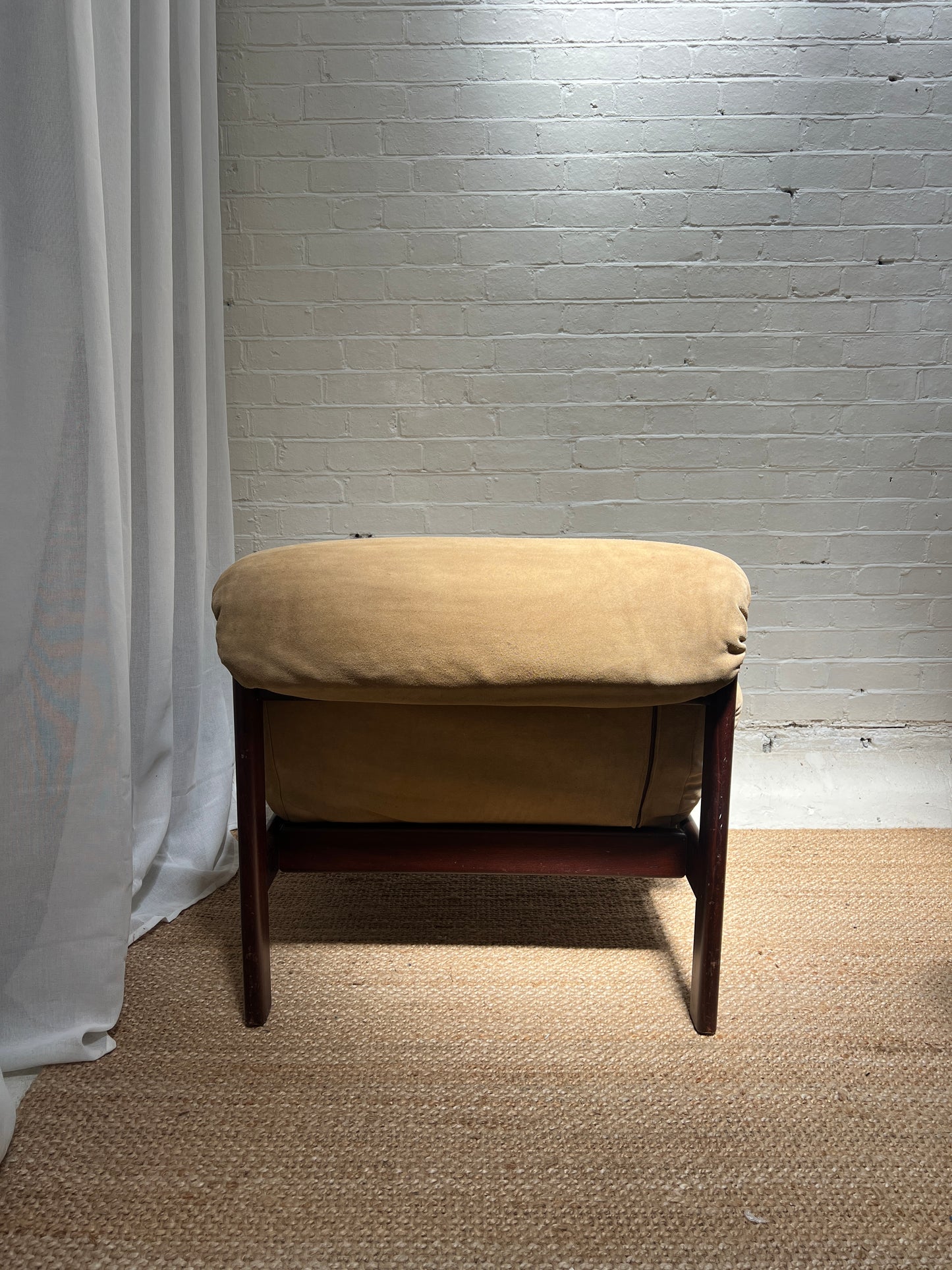 70S CREAM SUEDE MODULAR ARM CHAIR