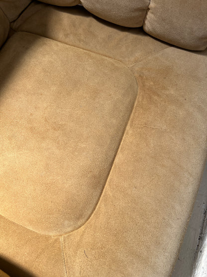 70S CREAM SUEDE MODULAR ARM CHAIR