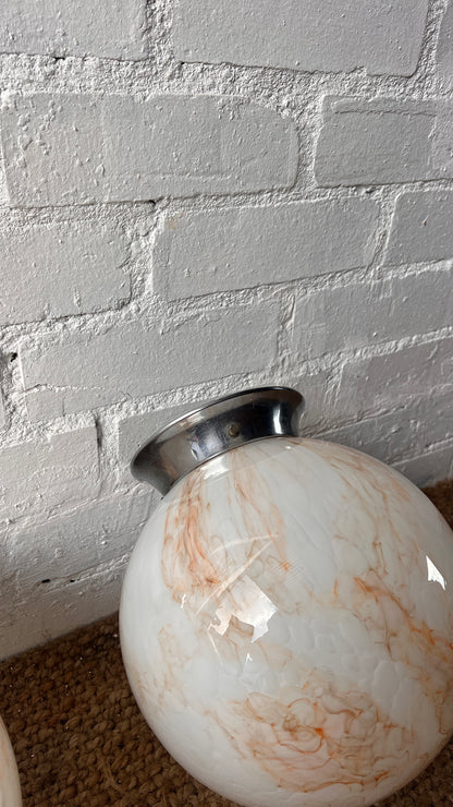 PAIR OF ART DECO GLOBE CEILING LIGHTS