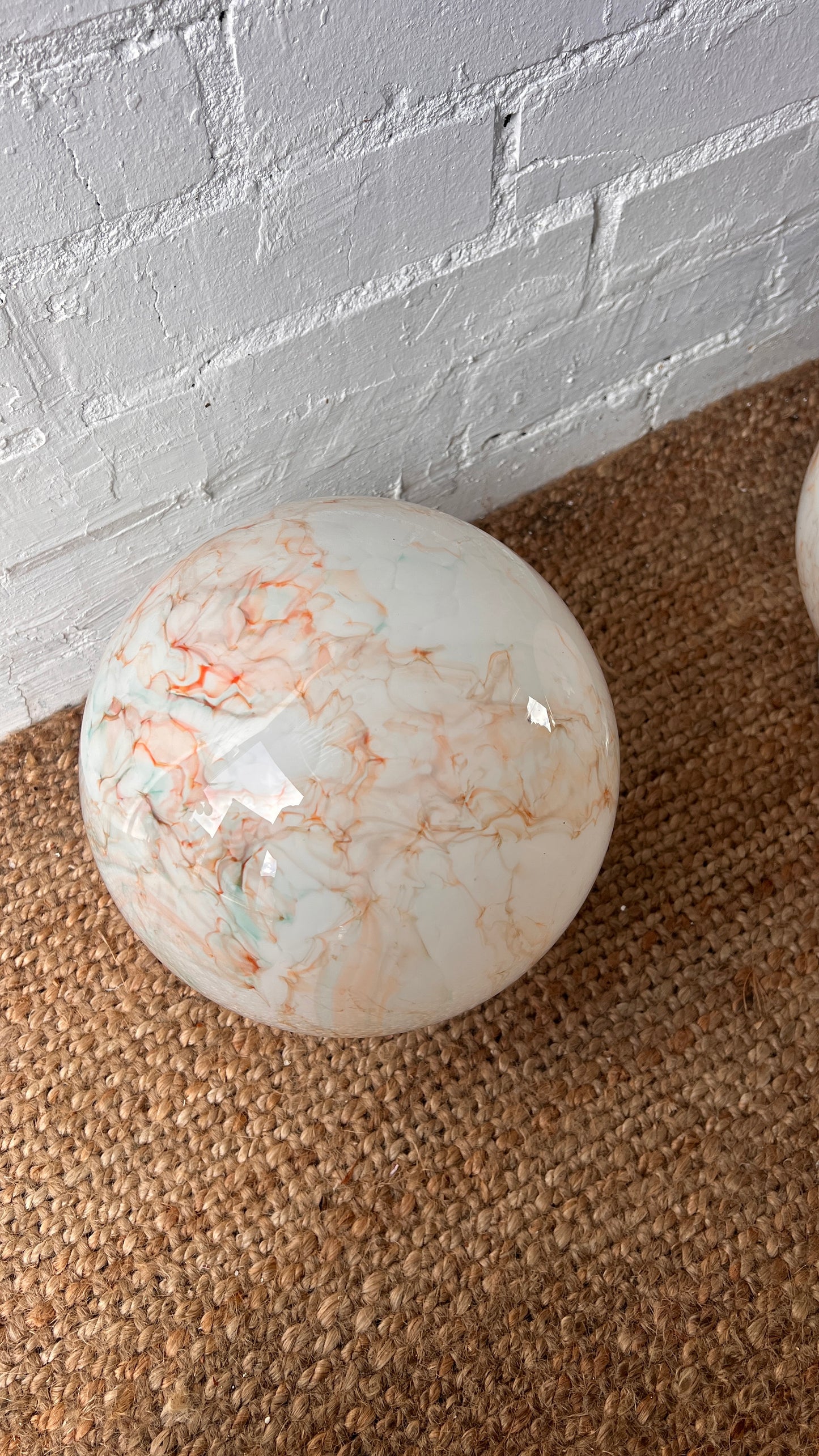 PAIR OF ART DECO GLOBE CEILING LIGHTS