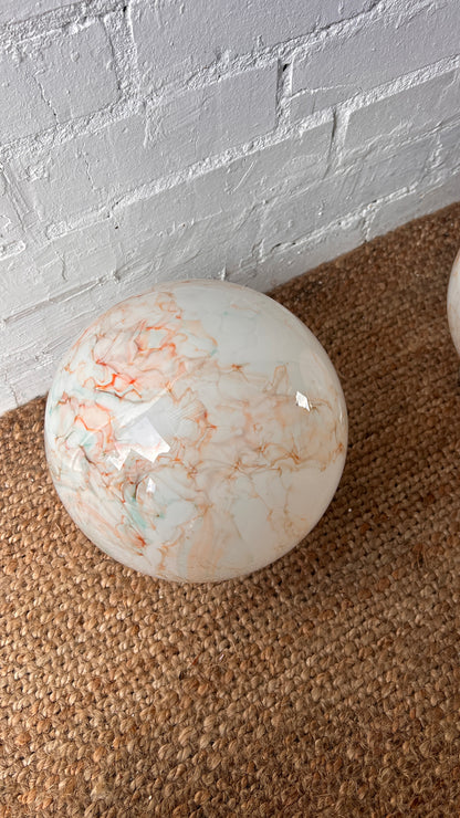 PAIR OF ART DECO GLOBE CEILING LIGHTS