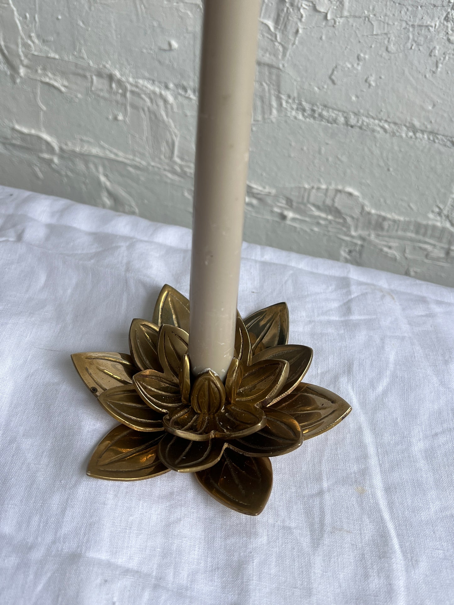 BRASS FLOWER CANDLE HOLDER