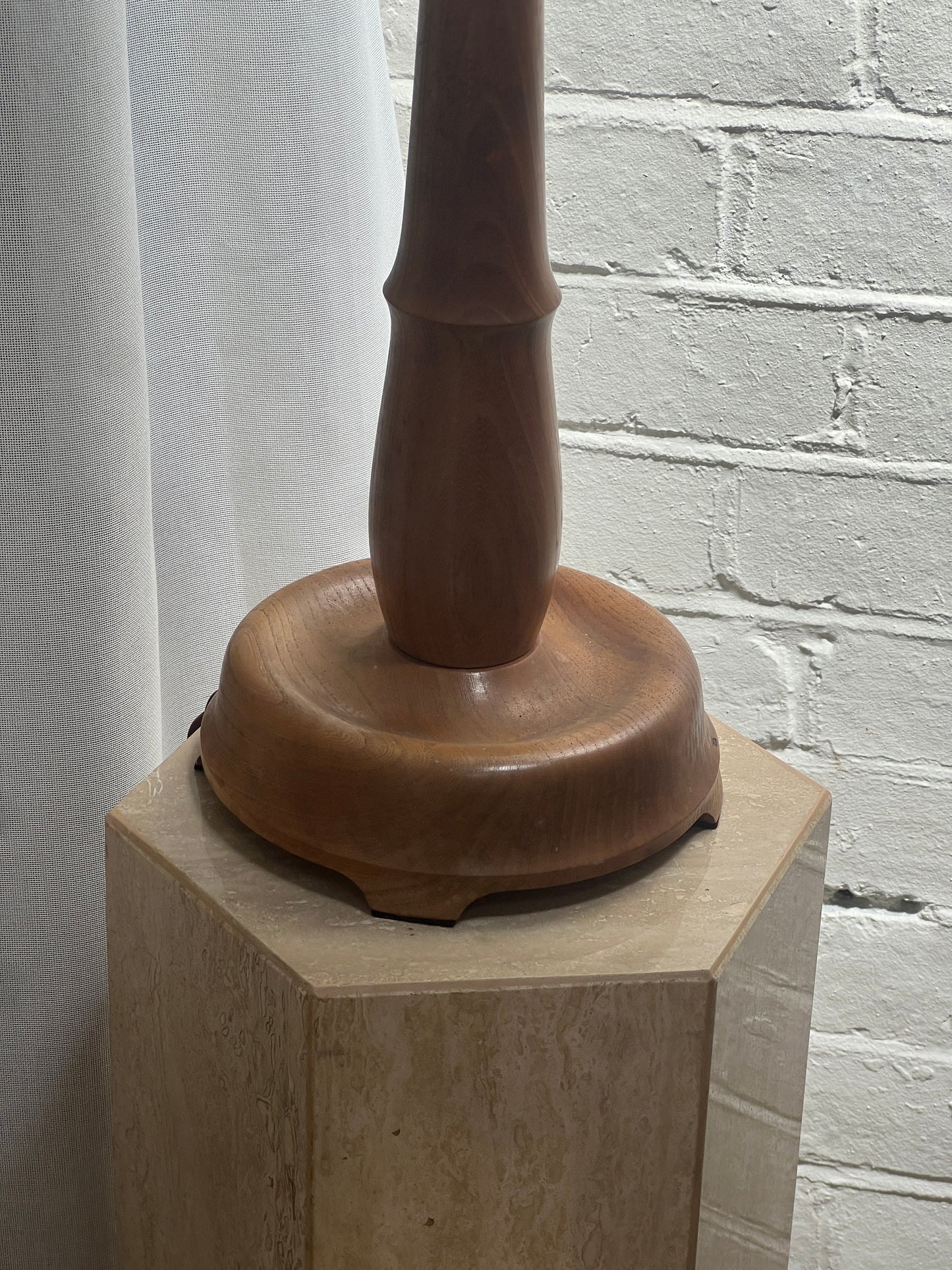 TURNED WOODEN TABLE LAMP