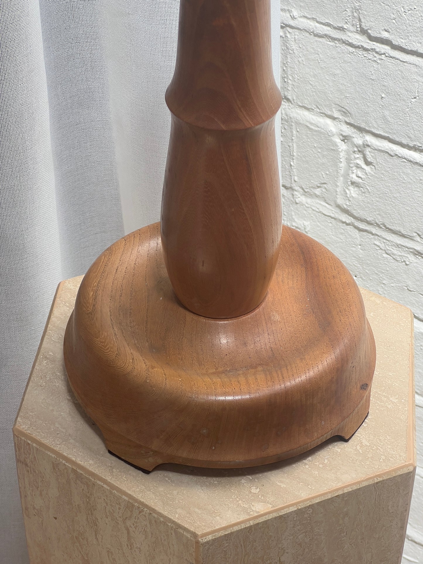 TURNED WOODEN TABLE LAMP