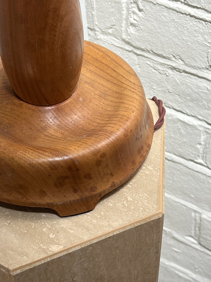 TURNED WOODEN TABLE LAMP
