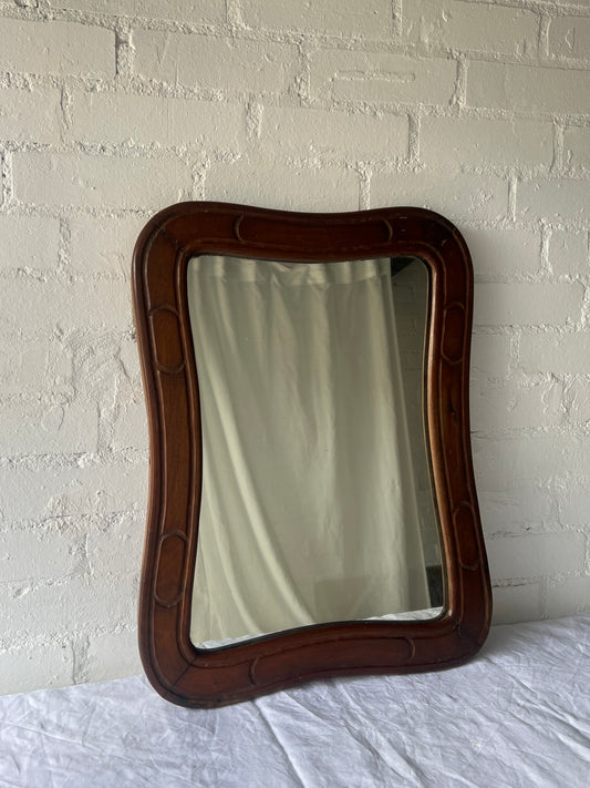 WAVED CARVED FRENCH MIRROR