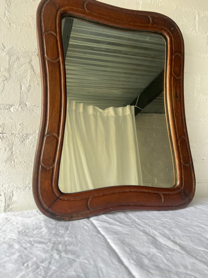 WAVED CARVED FRENCH MIRROR
